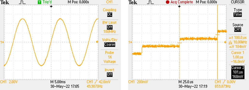 发送间隔 100us