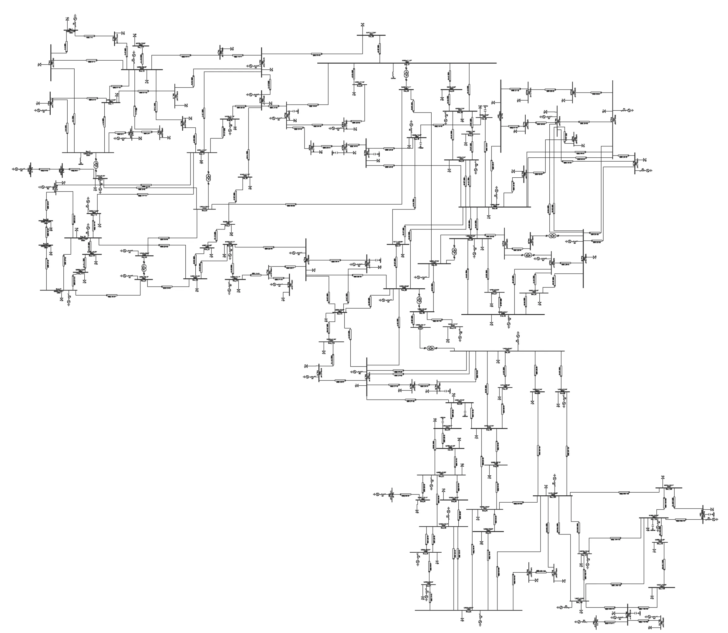 IEEE118 节点算例仿真图